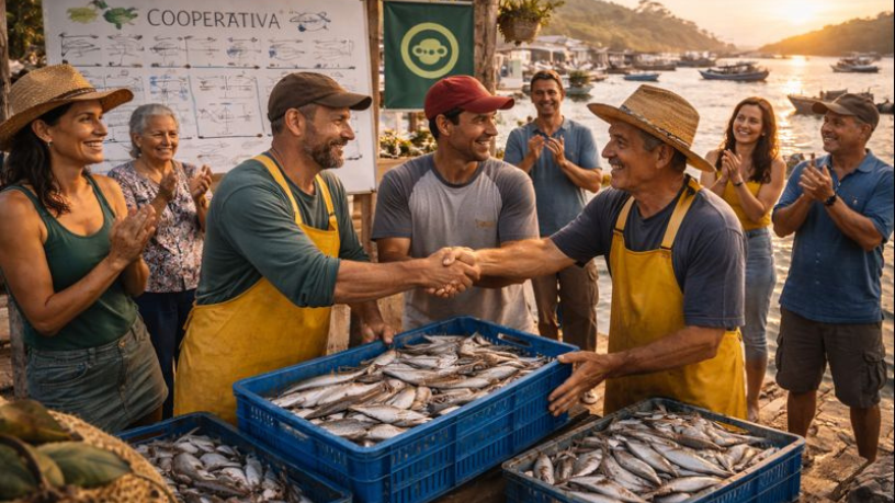 O cooperativismo impulsiona renda, organização e acesso a mercados no litoral, destaca Joel Alves.
